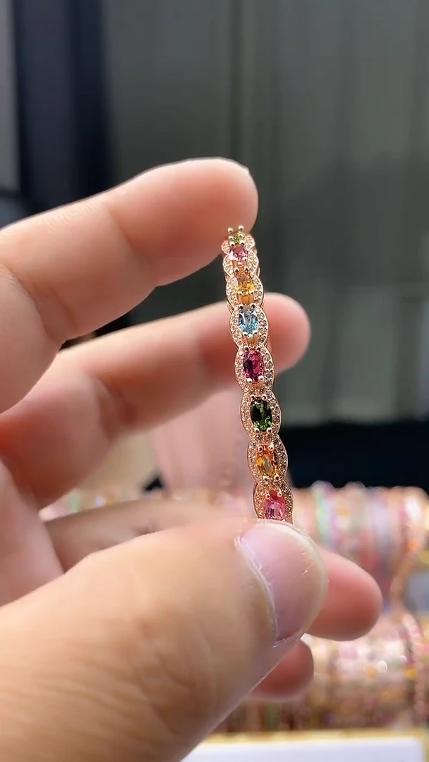 【闪购商品】碧玺手镯银S925镶嵌345354354354354