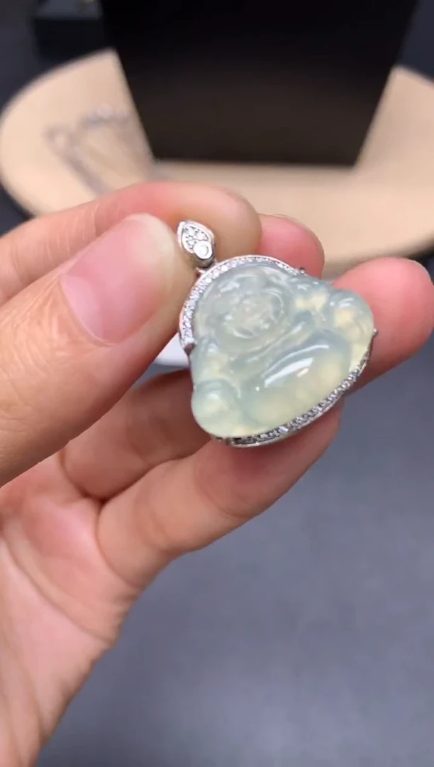翡翠银S925镶嵌吊坠(不含链)佛公【多样性发其一】