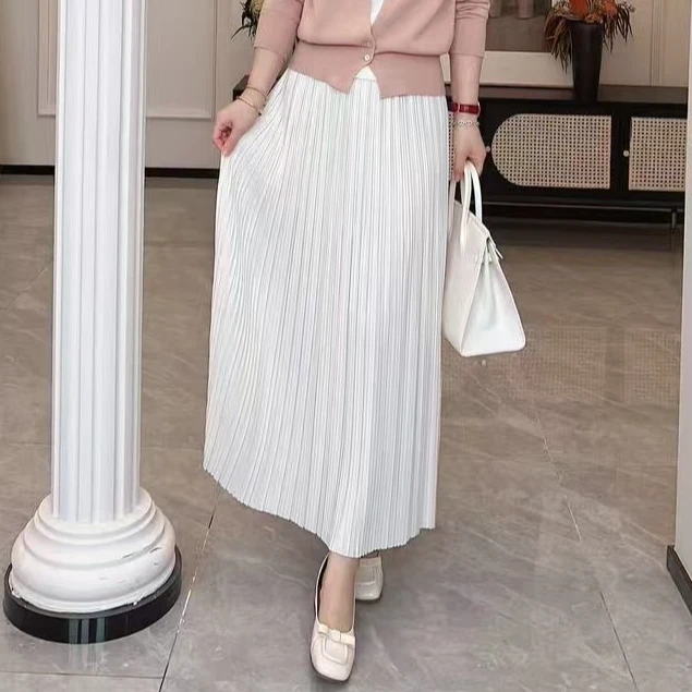 祯智服饰BA-9011 气质百褶半身裙 高腰长裙 休闲显瘦裙子