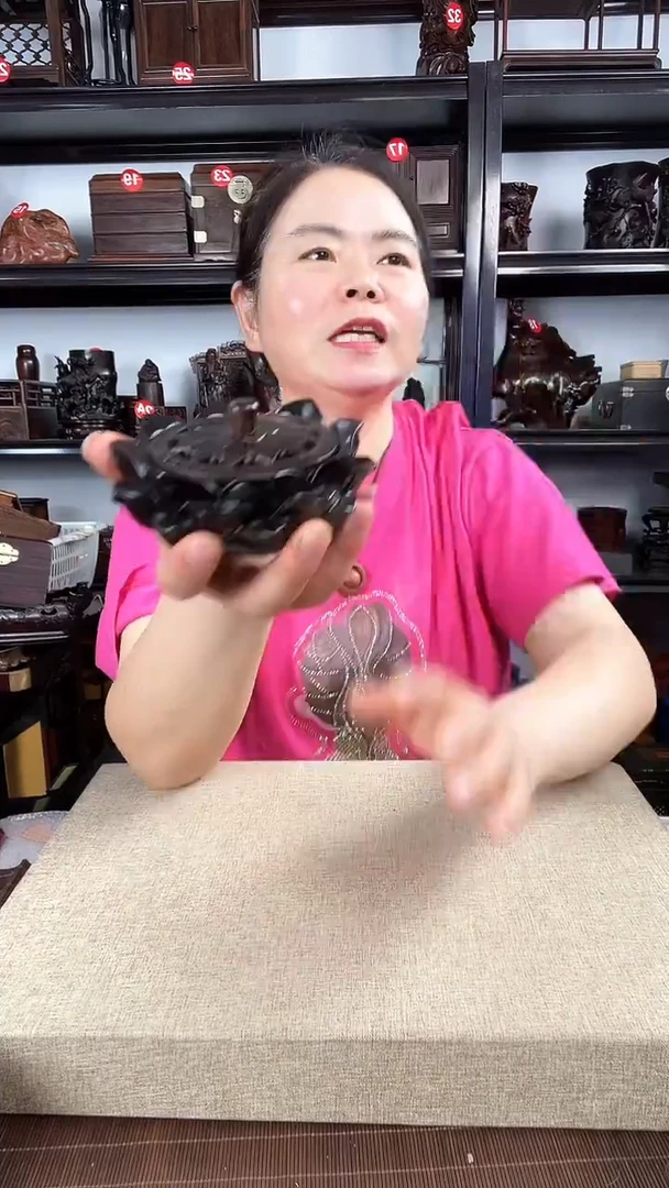 木莲花香炉老李红木工艺品
