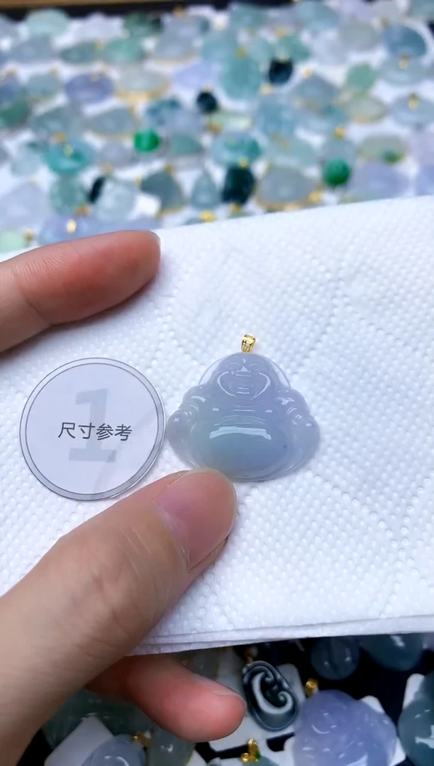颈饰18K金镶嵌翡翠天然A货翡翠