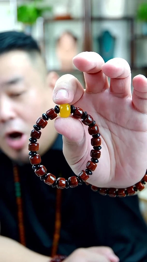 来财来米16颗牦牛骨配饰玛瑙