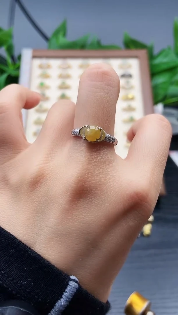 银S925镶嵌戒指翡翠12