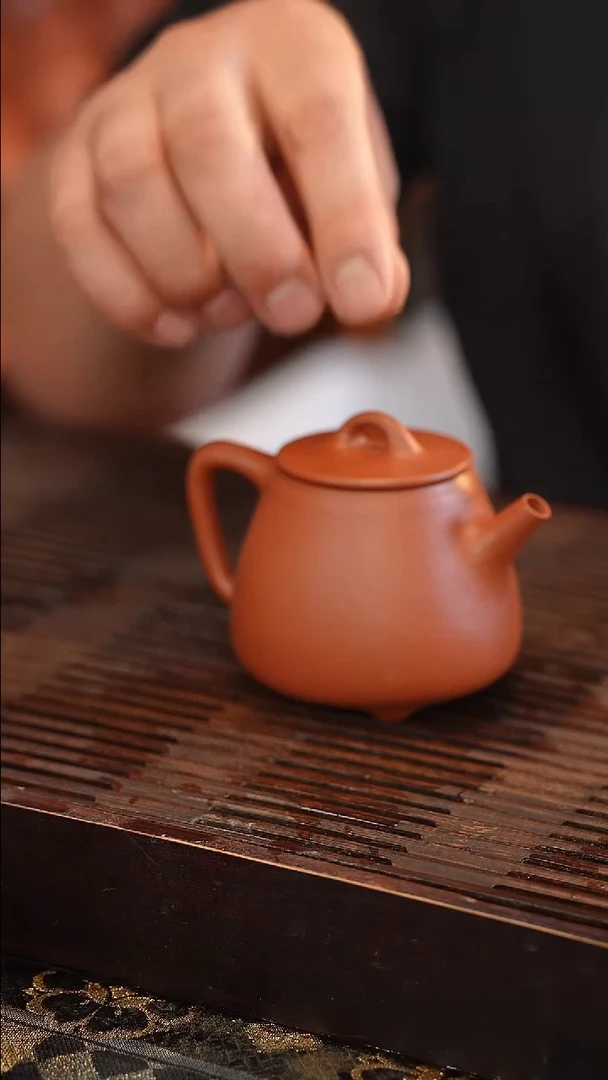 茶壶紫砂全手 大红袍 高石瓢 200cc
