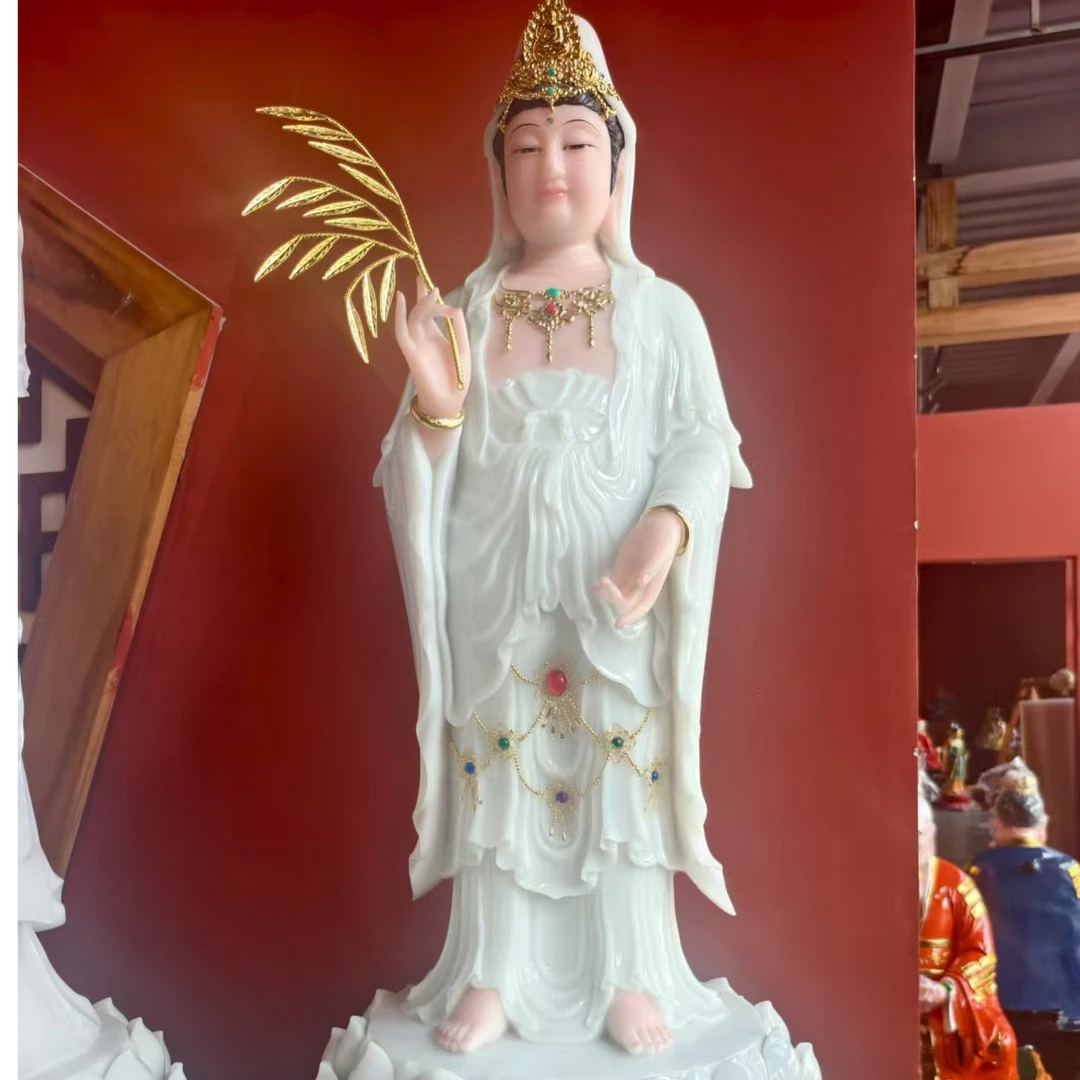 西方三圣立莲站像观音大势至阿弥陀佛家用定制供奉菩萨塑像工艺品