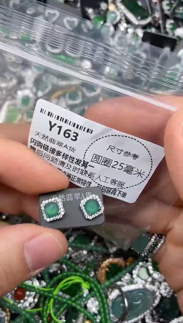 颈饰未镶嵌翡翠Y163耳钉