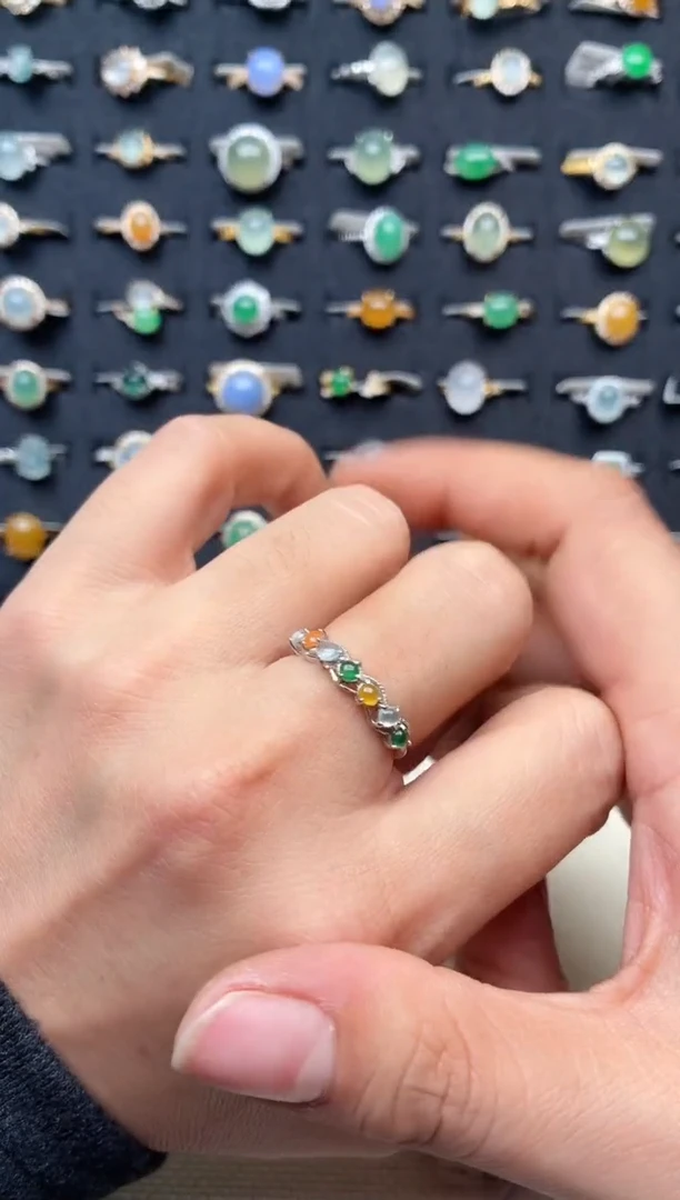 银S925镶嵌戒指翡翠.