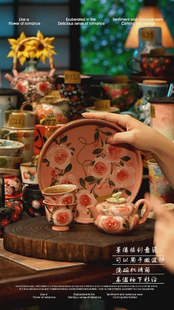 陶瓷景德镇高温釉下彩手工手绘款式@A0089@