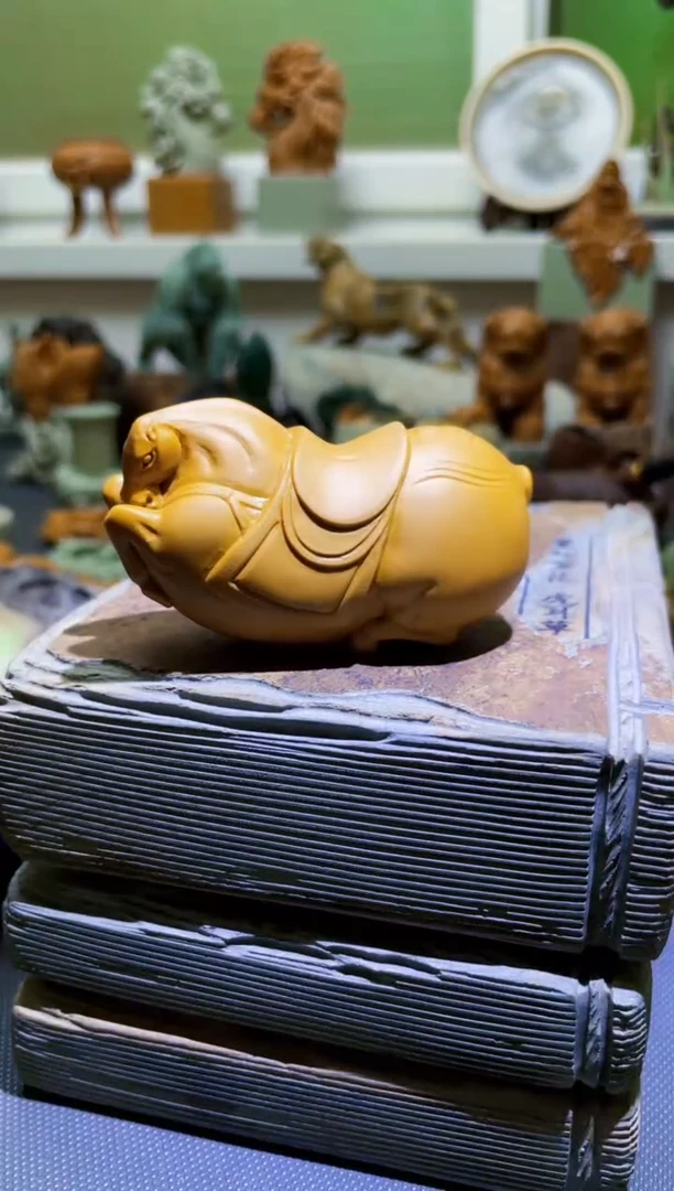 松花石金色唐马茶宠