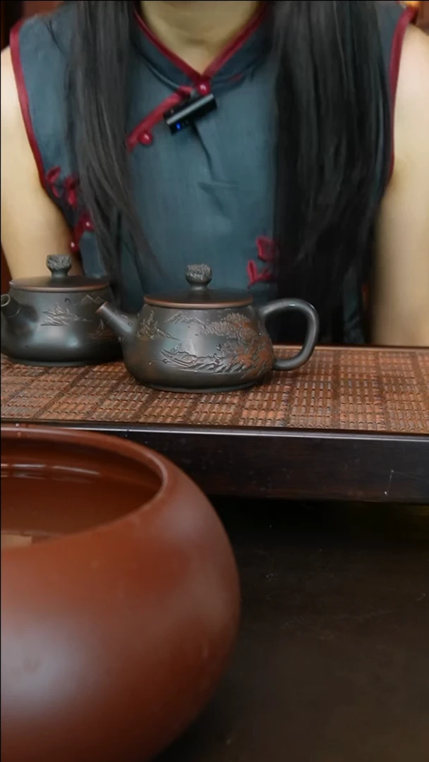 坭兴陶全手工浮雕石瓢200cc