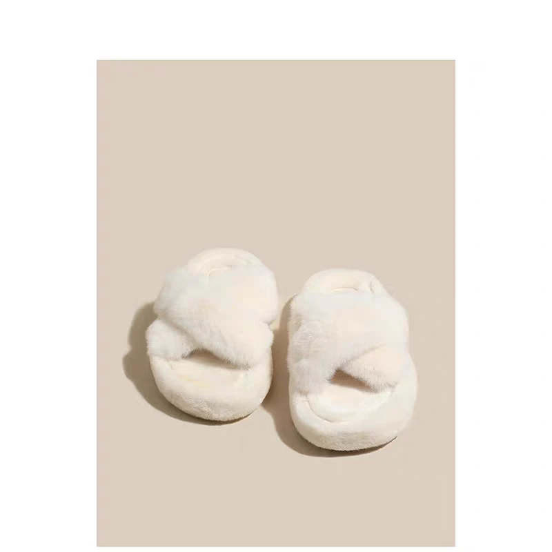 注压冬季厚款女防滑耐磨秋季棉拖露趾圆头