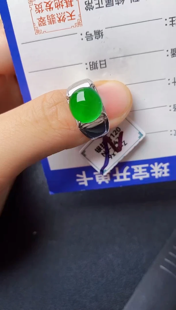 翡翠戒指银S925镶嵌222222222