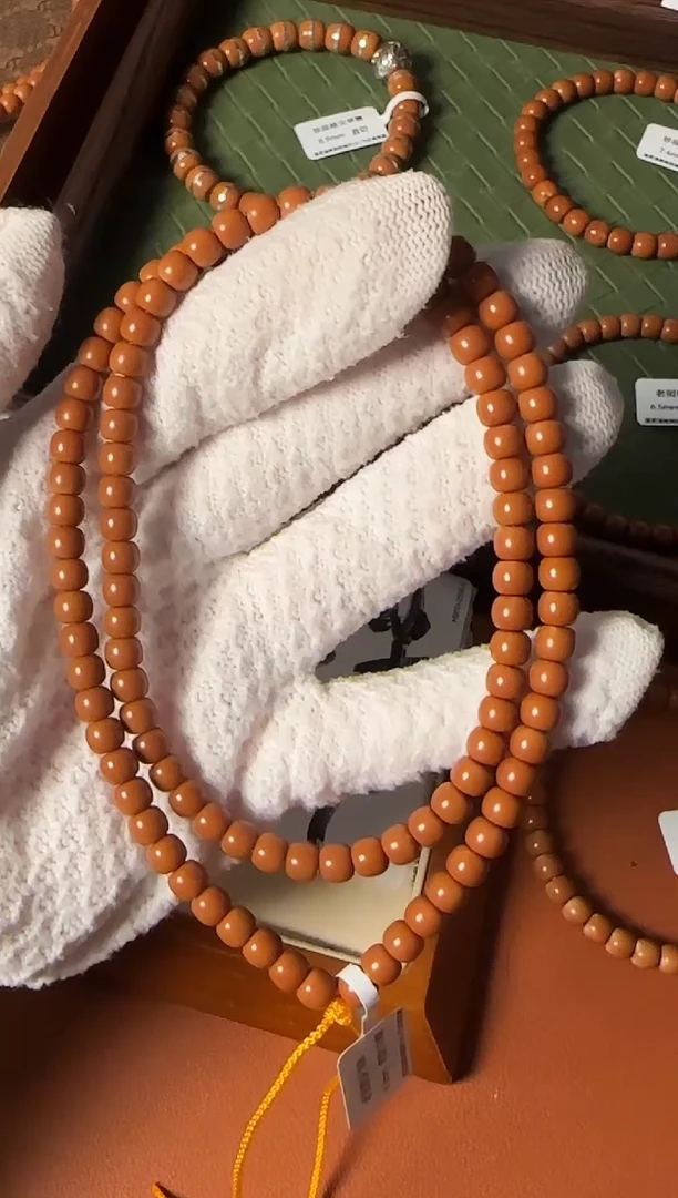 手串橄榄核【168核尖】6.3mm老挝核尖老型108三花面无白 树王老料