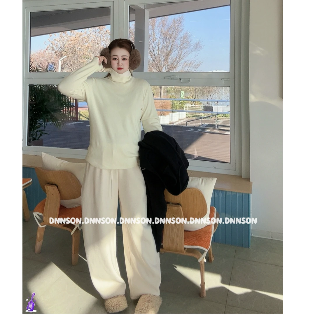 【大妮妮】大码“保暖当担”柔软舒适极简加绒加厚雪尼尔弯刀裤