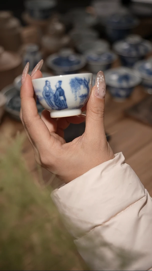 摆件陶景德镇陶瓷摆件单杯