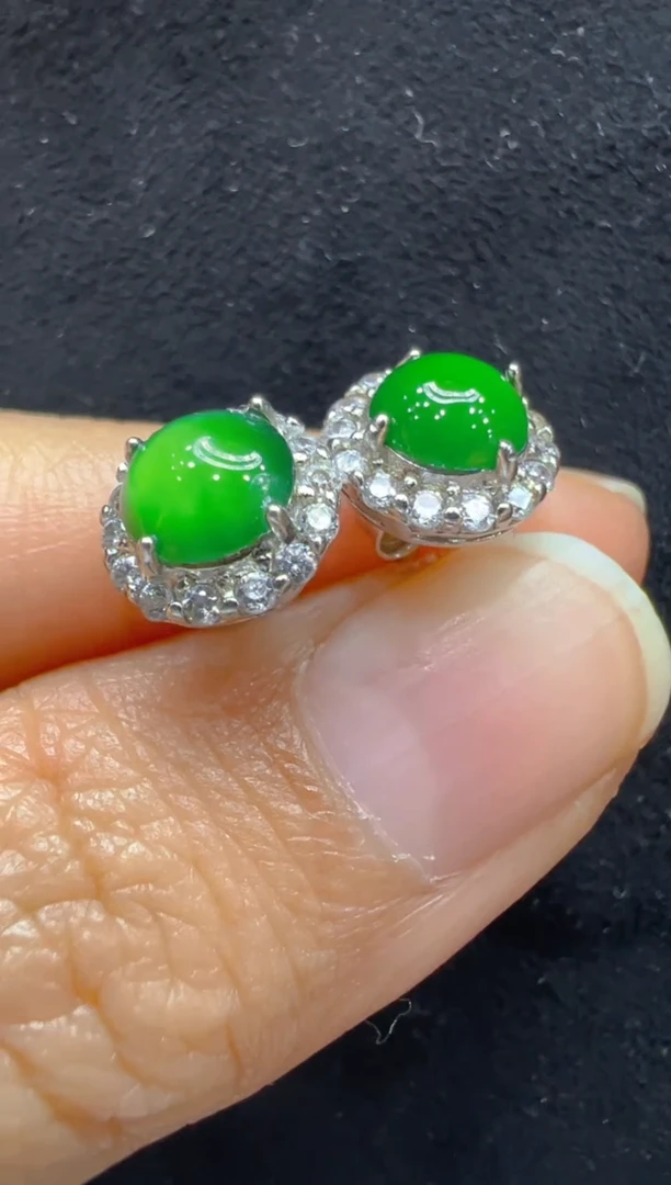 银S925镶嵌翡翠耳饰多样性团购发一件