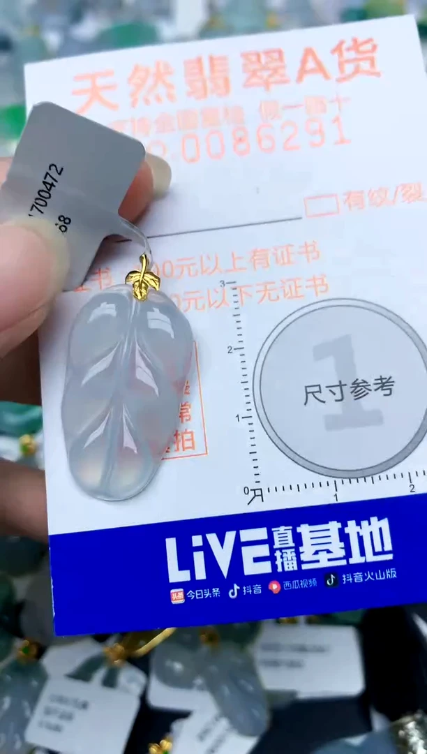 颈饰18K金镶嵌翡翠天然A货翡翠