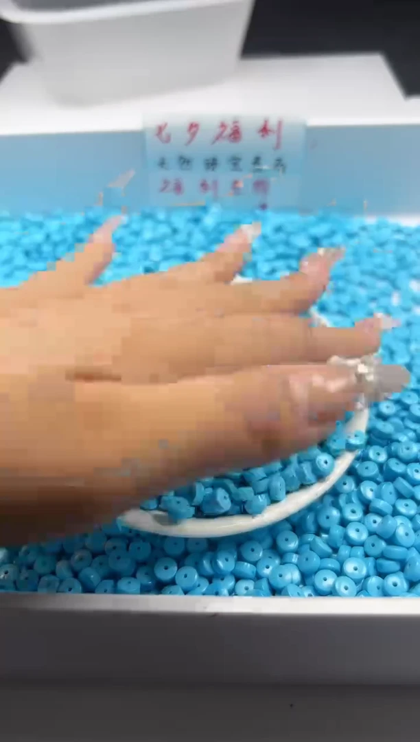 未镶嵌颈饰玛瑙/玉髓 w2041高瓷蓝松药片6*3mm*30颗