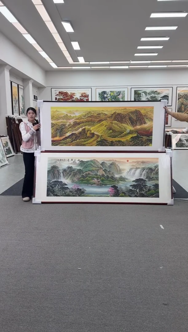 国画手绘 219*88 万里长城