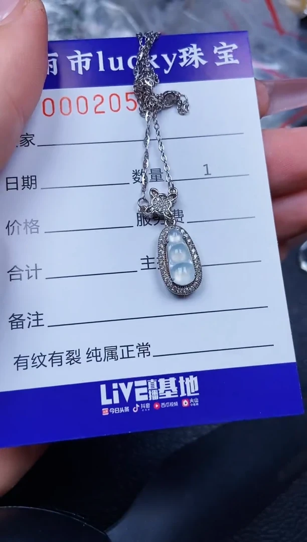 翡翠银S925镶嵌颈饰2059