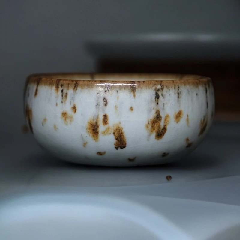 吴远中未名窑远中款铁板主人杯汝窑圆杯复古陶瓷茶杯瓷杯茶具家用