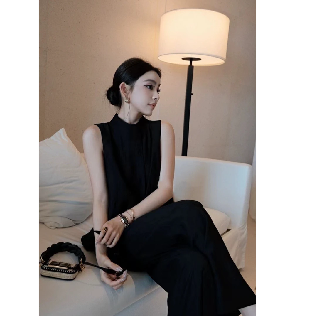 夏季休闲轻奢简约高级设计师名媛淑女轻薄舒适直筒裤两件套102