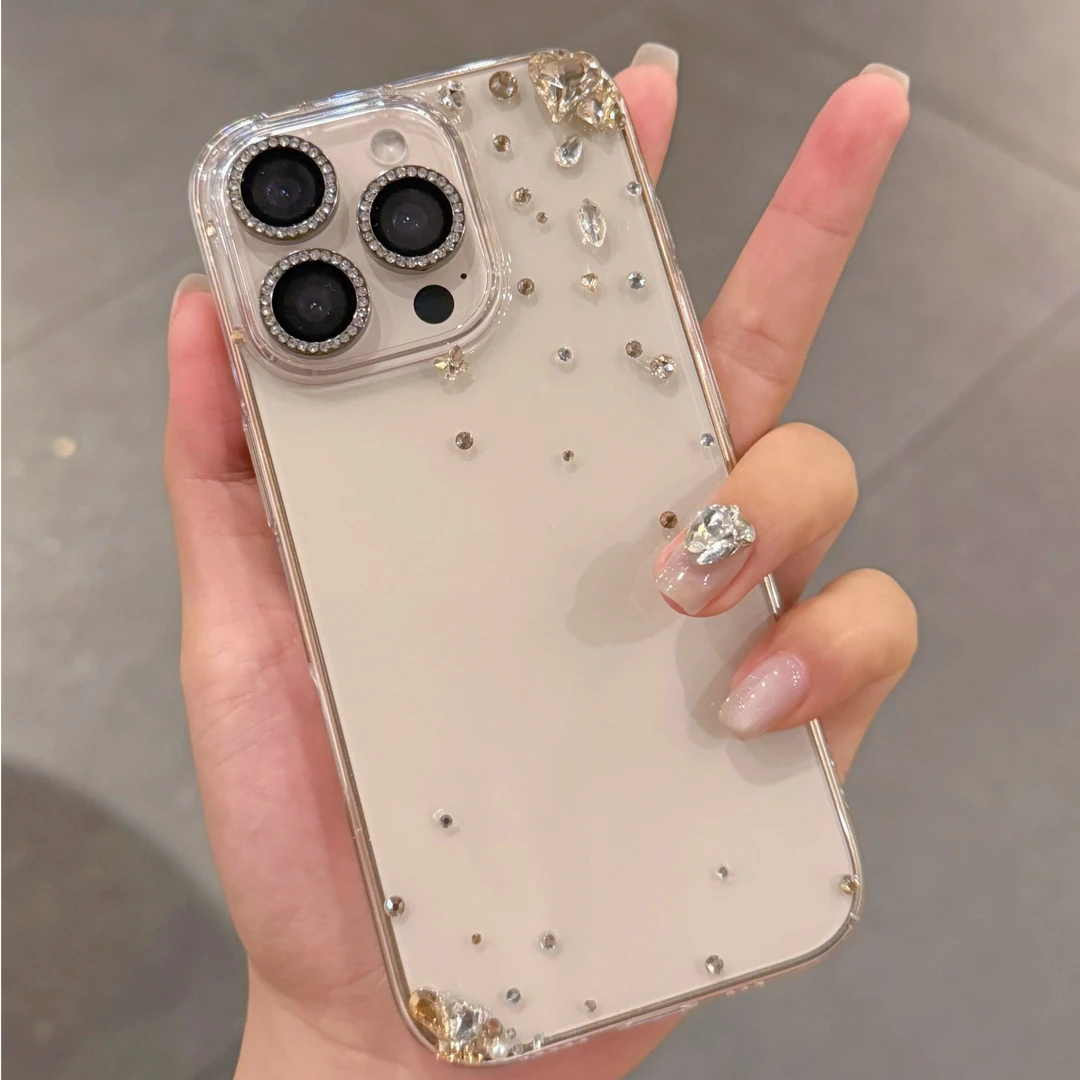 香槟金Y心钻闪钻iPhone16promax手机壳适用苹果15高级14奢华13pm