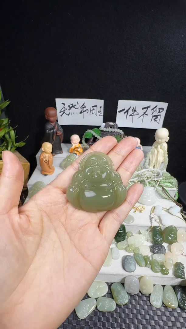 颈饰未镶嵌和田玉享**人48高冰佛公