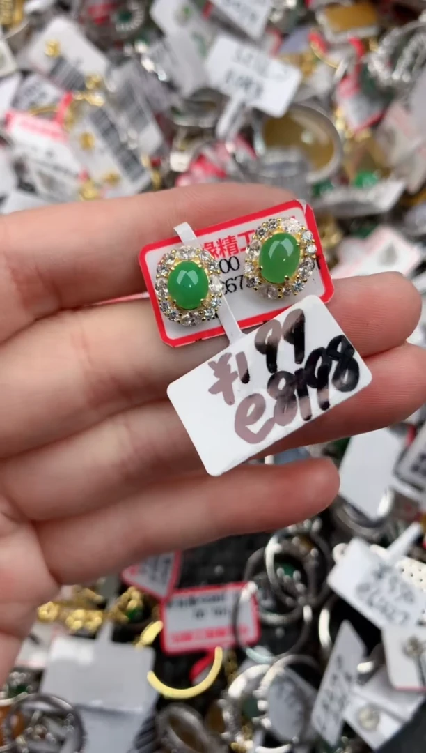银S925镶嵌戒指翡翠555             3