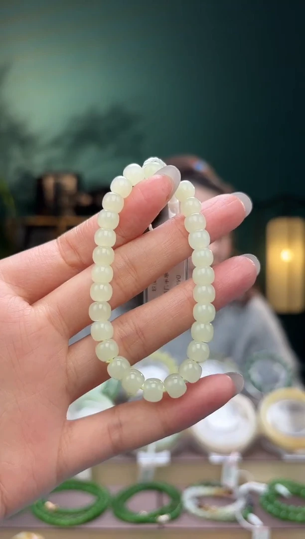 【闪购商品】和田玉手串未镶嵌卡7老型珠手串