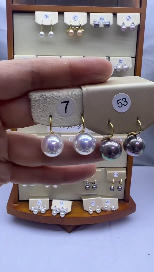 未镶嵌耳饰淡水珍珠7+53