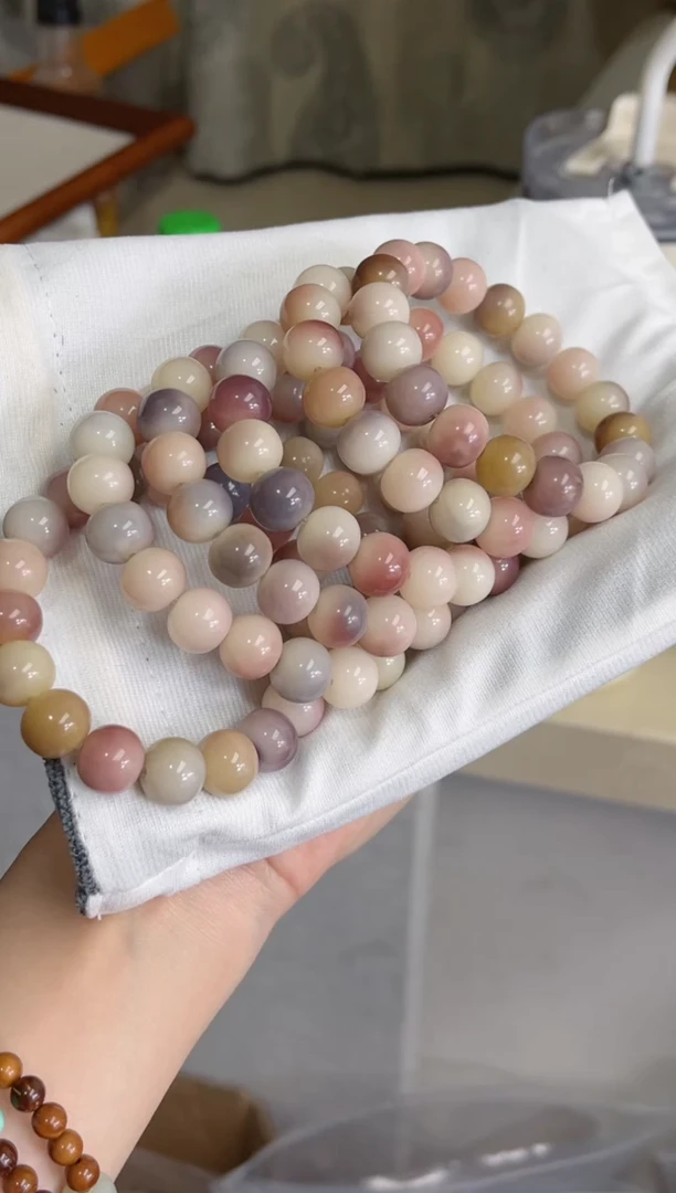 菩提根/象牙果手串v81紫美人玉化极线弧11*12手串