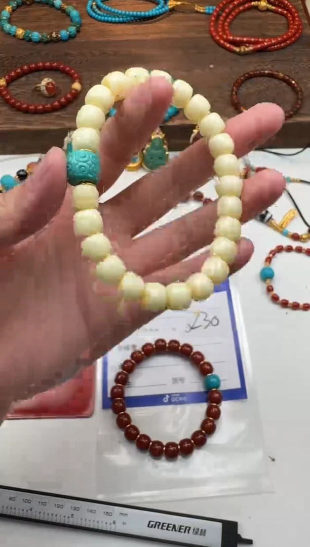 裸石蜜蜡18K金镶嵌虾***～手串手串证书