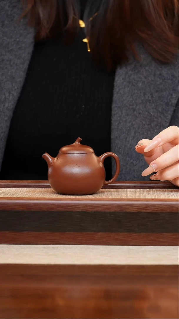 紫泥茄瓜130cc宜兴手工紫砂壶