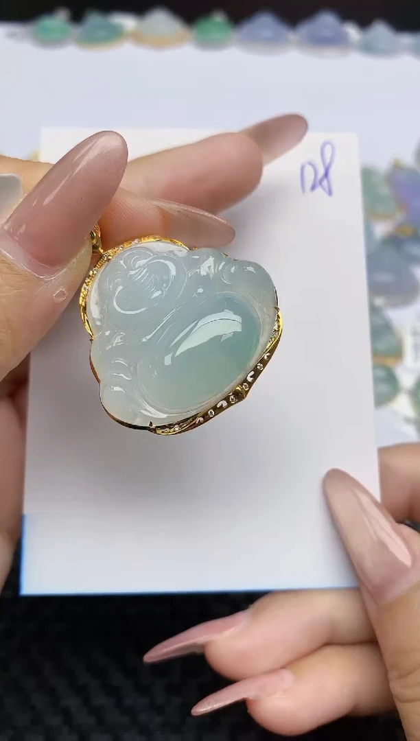 【闪购商品】翡翠颈饰18K金镶嵌天然A货翡翠 128