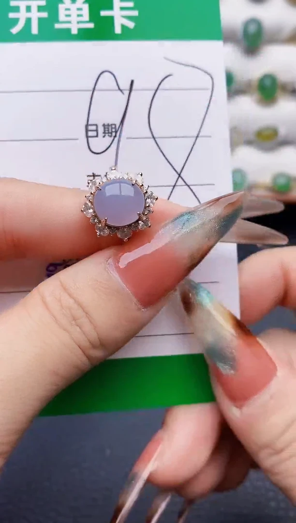 银S925镶嵌戒指翡翠1037