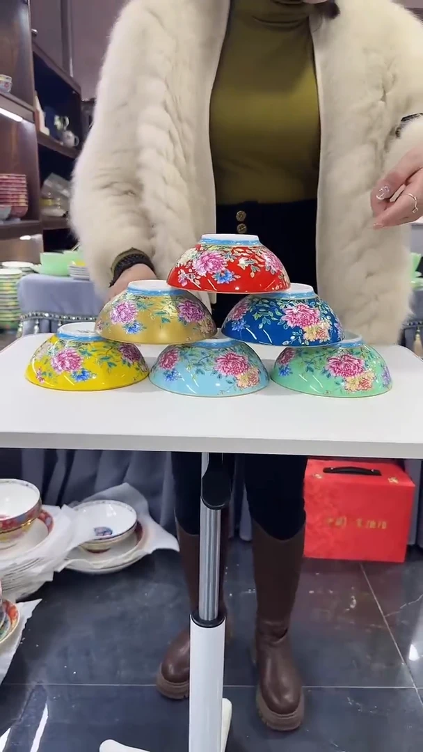 【闪购商品】瓷片5.5英寸景德镇握足碗6个混色