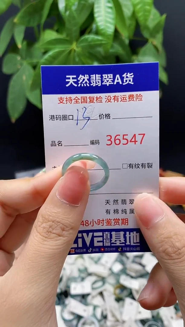 翡翠戒指未镶嵌天然翡翠戒圈6547