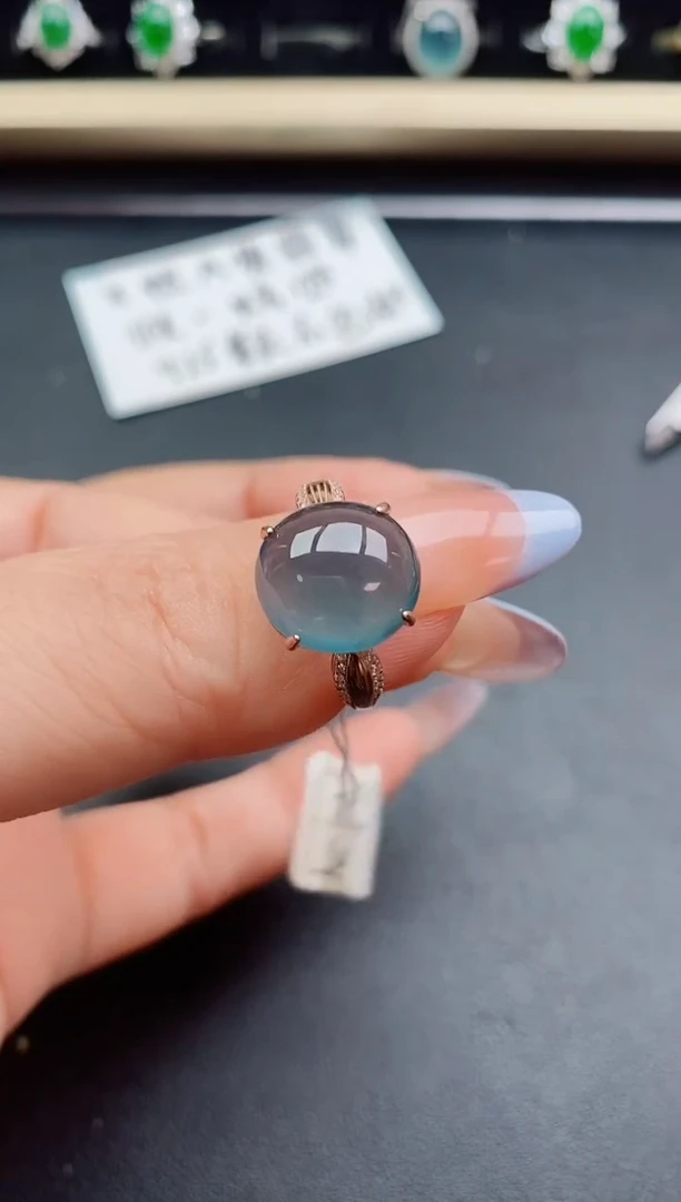 翡翠戒指银S925镶嵌1