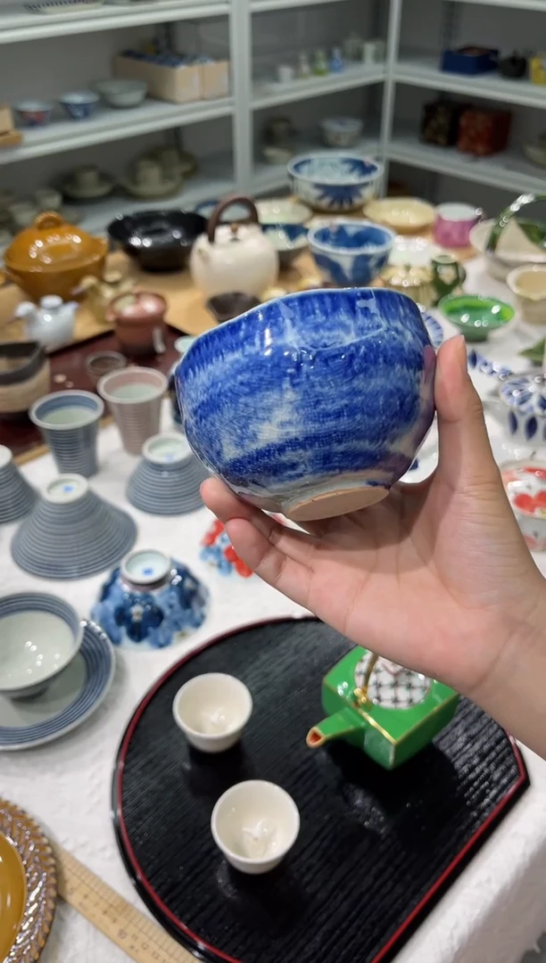 瓷片侘寂圆碗（小）-水色