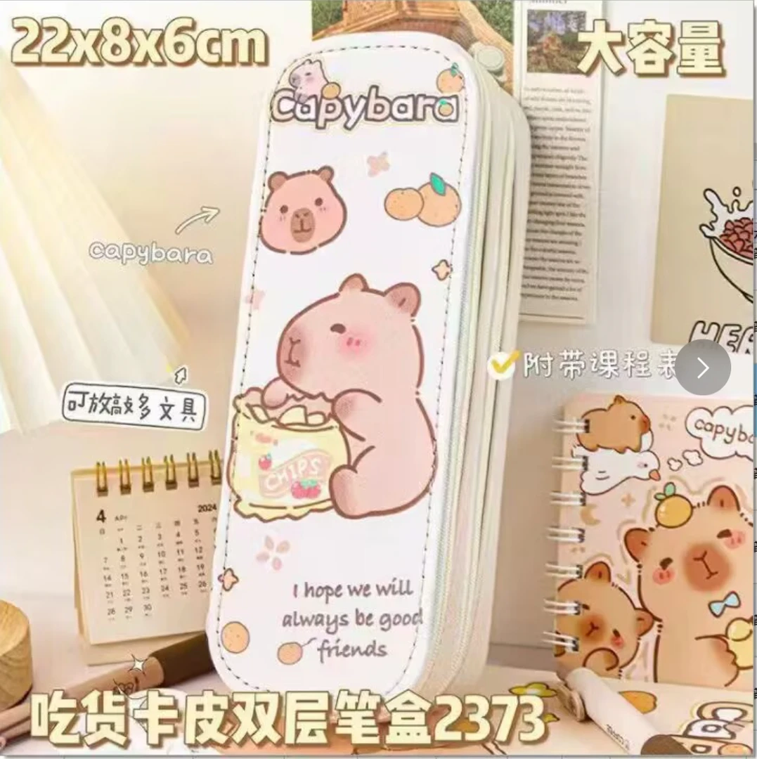 双层笔袋大容量文具盒学生幼儿小园可爱卡通文具收纳盒简约铅笔
