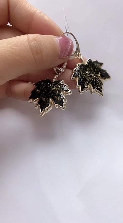 【闪购商品】琥珀裸石银S925镶嵌琥珀耳坠