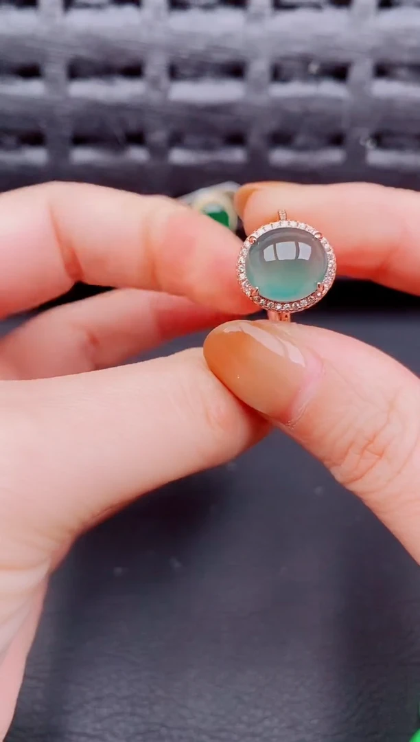 【闪购商品】翡翠戒指银S925镶嵌天然a货翡翠1270