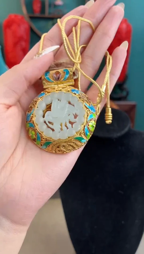 阿*芳非遗手工花丝镶嵌吊坠小
