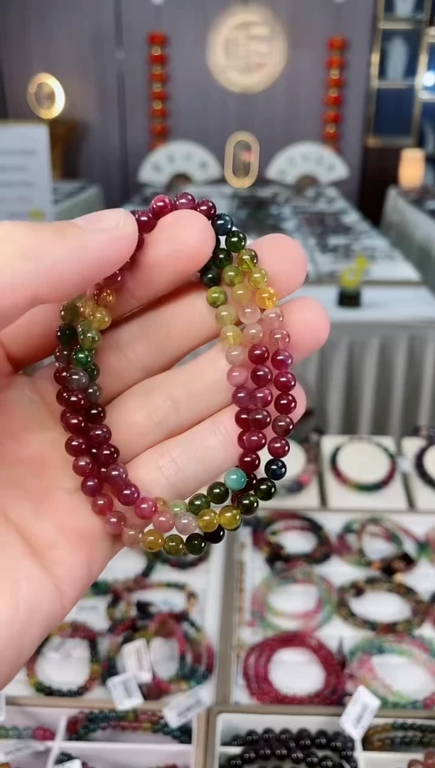 未镶嵌老矿碧玺三圈手串5mm+碧玺xion多样性发一条