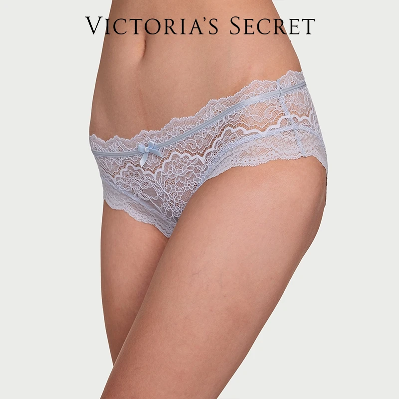 【维密·花漾蕾丝透明网纱内裤】蝴蝶结装饰性感包臀中腰三角裤女