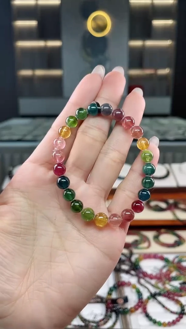 未镶嵌老矿碧玺单圈手串7mm+碧玺多样性发一条T