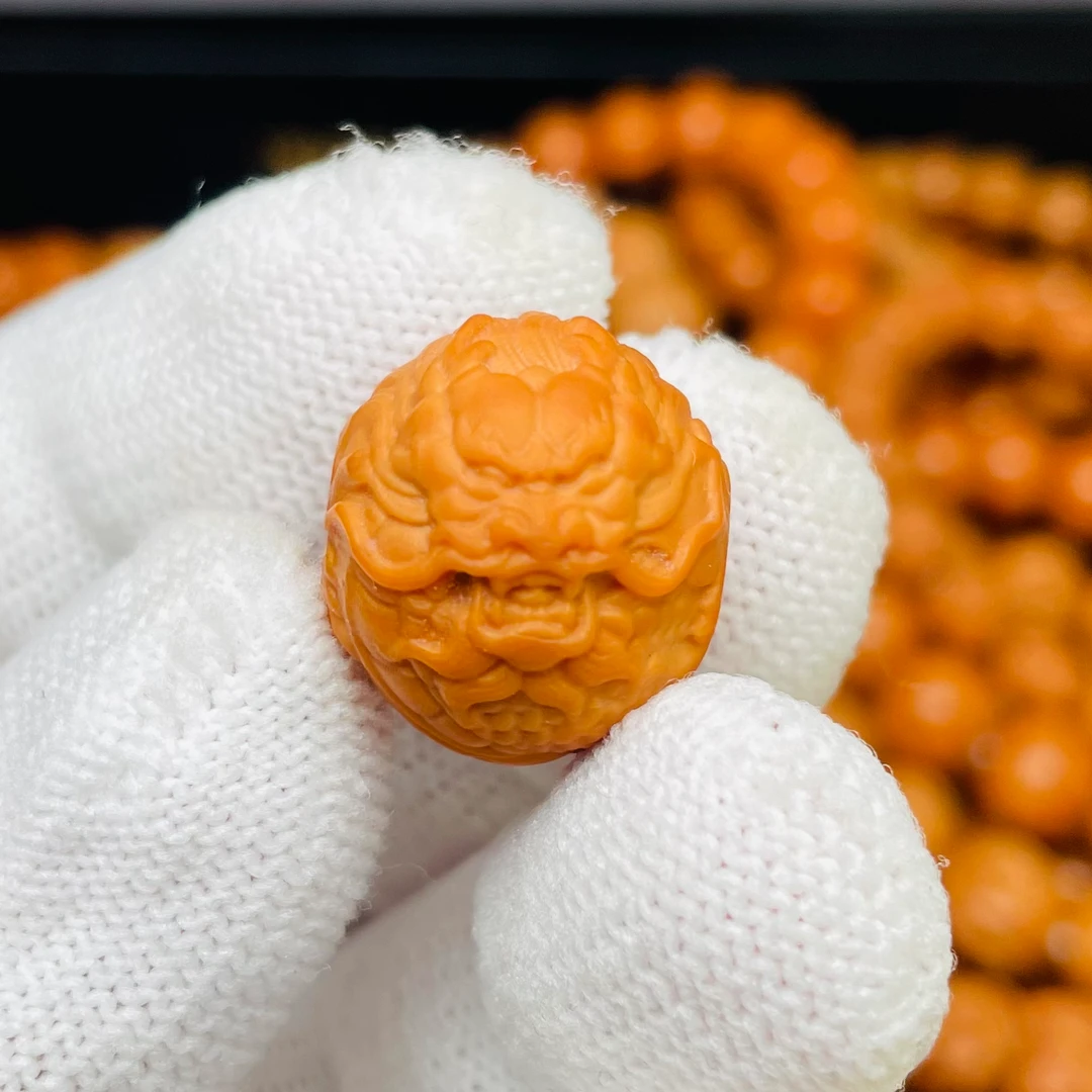 猴头核桃雕刻龙珠单籽配饰