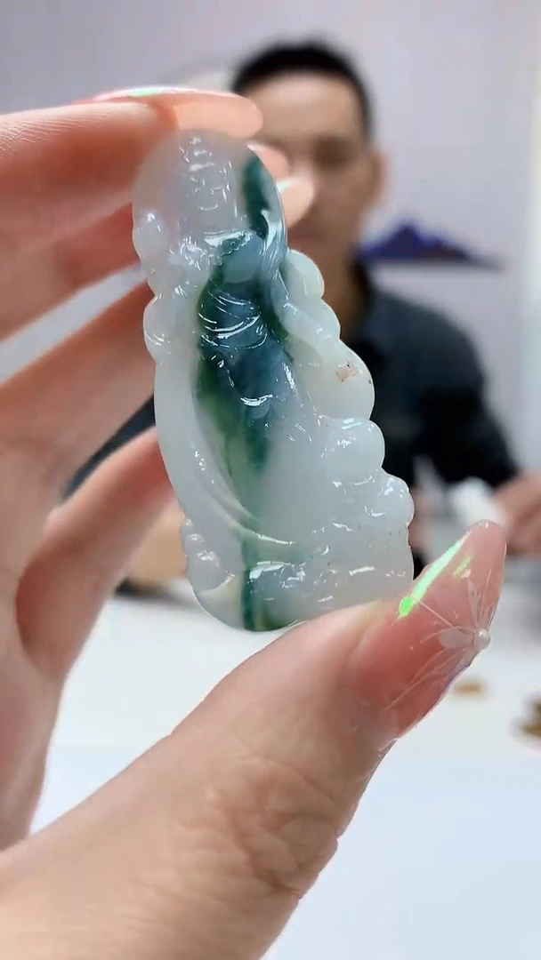 【闪购商品】定制翡翠未镶嵌3916DD-毛货挂件49