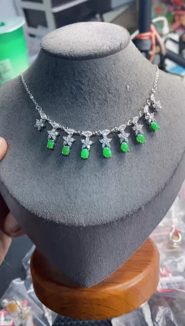 银S925镶嵌戒指翡翠999----9